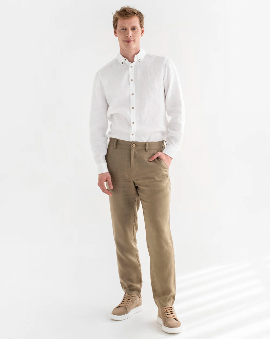 Men's Straight Leg TUCKER Linen Pants