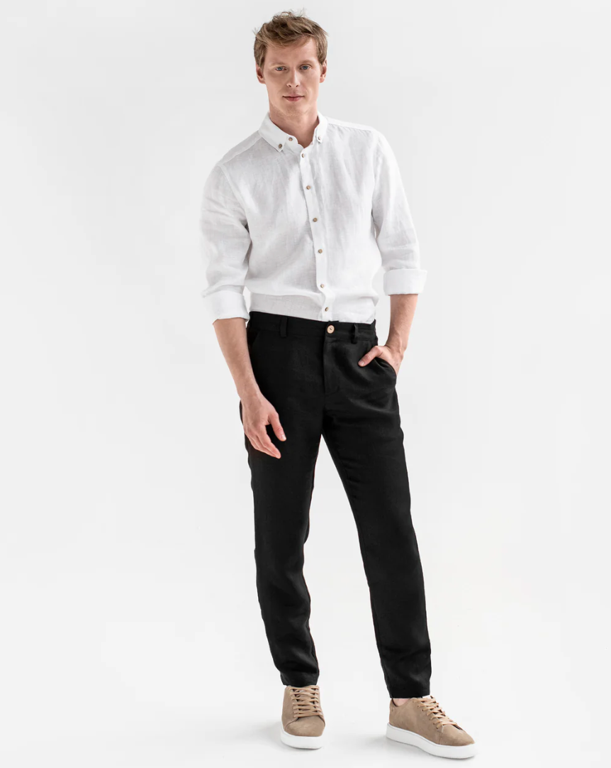 Men's Straight Leg TUCKER Linen Pants